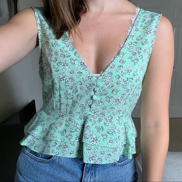 Primark Tie Back Floral Crop Blouse - Picture 4 of 7